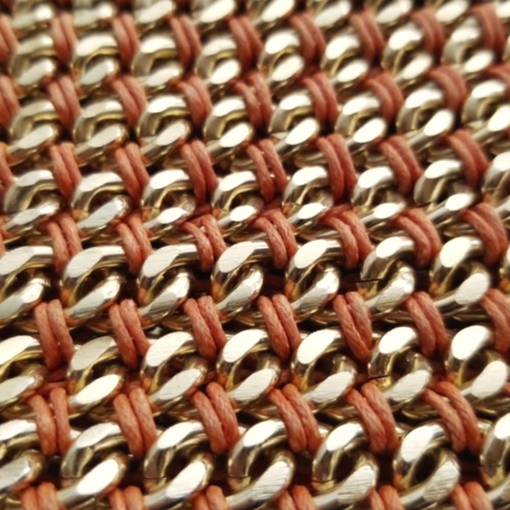 Clutch Chain and Cord Woven Crossbody Gold Tone - Picture 9 of 16